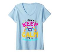 Womens I Can't Keep Calm It's My Son's Birthday V-Neck T-Shirt