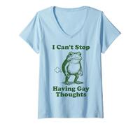 Women's I Can't Stop Having Gay Thoughts V-Neck T-Shirt