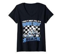 Womens I Cant Wait Till Its Race Day Again Go Kart V-Neck T-Shirt