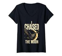 Women's I Chased The Moon Word Stack Dreamer V-Neck T-Shirt
