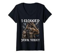 Women's I Clogged Your Toilet Alpha Wolf V-Neck T-Shirt