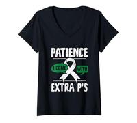 Womens I Come with Extra P's - Stuttering Awareness V-Neck T-Shirt