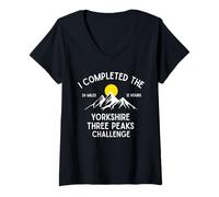Womens I Completed The Yorkshire Three Peaks Challenge V-Neck T-Shirt