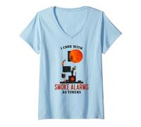 Women's I Cook with Alarms AS TIMERS V-Neck T-Shirt