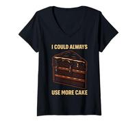 Womens I Could Always Use More Cake Funny Quote V-Neck T-Shirt