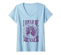 Womens I Could Be Meaner Greek Goddess V-Neck T-Shirt