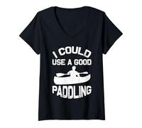 Women's I Could Use A Good Paddling Paddle Board Kayaking Kayak V-Neck T-Shirt