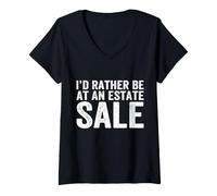 Women's I’d Rather Be At an Estate Sale V-Neck T-Shirt