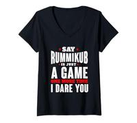 Womens I Dare You To Say Rummikub Is Just A Game Competitive Player V-Neck T-Shirt