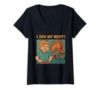 Womens I Did My Best Funny Retro Meme Chaos V-Neck T-Shirt