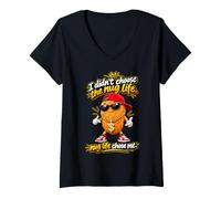 Women's I did not Choose The Nug Life Chicken Sarcastic Funny Saying V-Neck T-Shirt