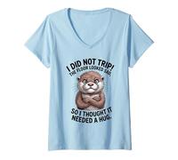 Womens I Did Not Trip The Floor Looked Sad I Thought It Needed Hug V-Neck T-Shirt