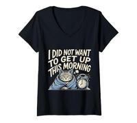 Women's I Did Not Want to Get Up This Morning Sleep Tired V-Neck T-Shirt
