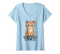 Womens I Did The Math The Answer is Cat Funny Algebra V-Neck T-Shirt
