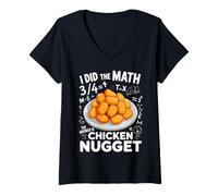 Women's I Did The Math The Answer is Chicken Nugget V-Neck T-Shirt