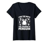 Women's I Did The Math The Answer is Penguin V-Neck T-Shirt