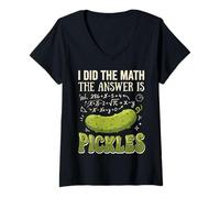 Women's I Did The Math The Answer is Pickles V-Neck T-Shirt