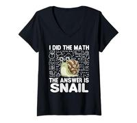 Women's I Did The Math The Answer is Snail - Snail Lover V-Neck T-Shirt