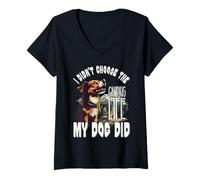 Womens I Didn't Choose The Camping Life My Dog Did Dog Holidays V-Neck T-Shirt
