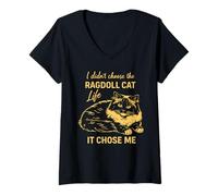 Women's I Didn't Choose The Ragdoll Cat Life It Chose Me V-Neck T-Shirt