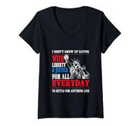 Women's I Didn't Grow Up Saying with Liberty & Justice for All V-Neck T-Shirt