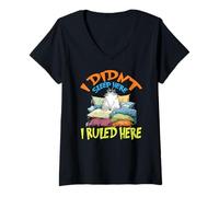 Womens I didn't sleep here i ruled here V-Neck T-Shirt