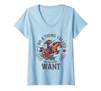 Womens I Do a Thing Called What Want Shirt Western Cowgirl Country V-Neck T-Shirt