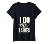 Women's I Do Lashes Eyelash Technician Salon Artist V-Neck T-Shirt