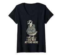 Women's I Do Not Attend Here Funny Goose Meme V-Neck T-Shirt
