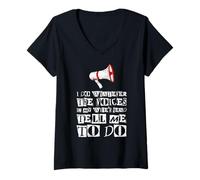 Womens I Do Whatever The Voices in My Wife's Head Tell Me To Do V-Neck T-Shirt