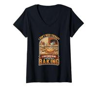 Women's I Don’t Need Therapy Baking Bread Baker Kitchen Cooking V-Neck T-Shirt