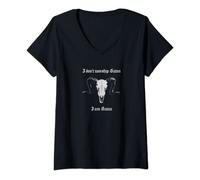 Womens I Don’t Worship Satan I Am Satan Goth Punk Witch V-Neck T-Shirt