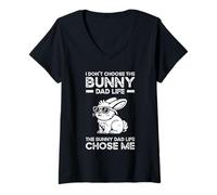 Womens I Don't Choose The Bunny Dad Life Chose Me V-Neck T-Shirt