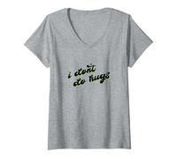 Women's I Don't Do Hugs Minimalist Script Typography Graphic V-Neck T-Shirt