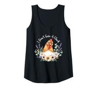 Womens I Don't Give A Cluck Funny Chicken Attitude Pun Sassy Floral Tank Top