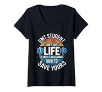 Womens I Don't Have A Life Because I Am Learning How to Save Yours V-Neck T-Shirt