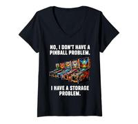 Women's I Dont Have a Pinball Problem I Have a Storage Problem V-Neck T-Shirt