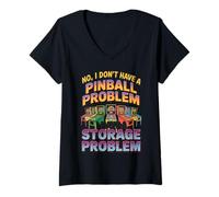 Women's I Dont Have a Pinball Problem I Have a Storage Problem V-Neck T-Shirt