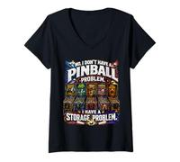Women's I Dont Have a Pinball Problem I Have a Storage Problem V-Neck T-Shirt