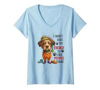 Womens I Don't Have The Energy To Like People Today V-Neck T-Shirt