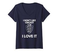Womens I Don't Like Cricket I Love It England Cricket V-Neck T-Shirt