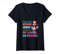 Womens I Don't Like Morning People Or Mornings V-Neck T-Shirt