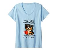 Womens I Don't Like Morning People Or Mornings V-Neck T-Shirt