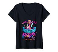 Womens I Don't Like Morning People Or People V-Neck T-Shirt