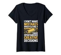 Women's I Don't Make Mistakes Harmonica Creative Decisions V-Neck T-Shirt