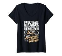 Women's I Don't Make Mistakes Playing The French Horn V-Neck T-Shirt