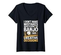 Women's I Don't Make Mistakes When Playing The Banjo V-Neck T-Shirt