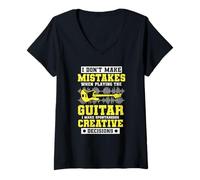 Women's I Don't Make Mistakes When Playing The Guitar, Guitarists V-Neck T-Shirt