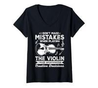 Women's I Don't Make Mistakes When Playing The Violin Violinists V-Neck T-Shirt