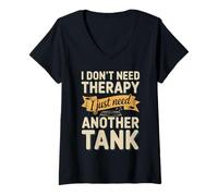 Women's I Don't Need Therapy I Just Need Another Tank Fish V-Neck T-Shirt